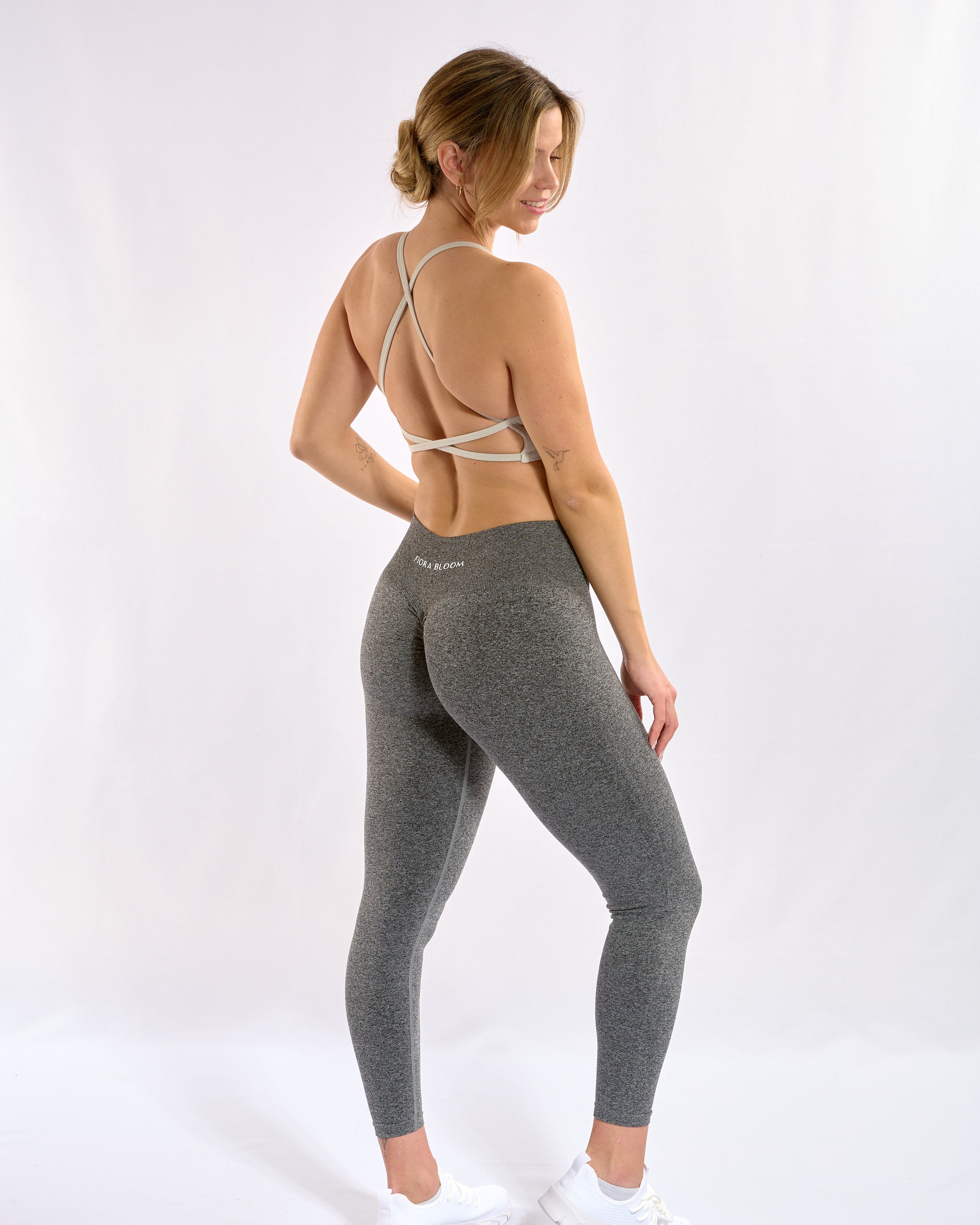 Seamless Crossback Top Gray