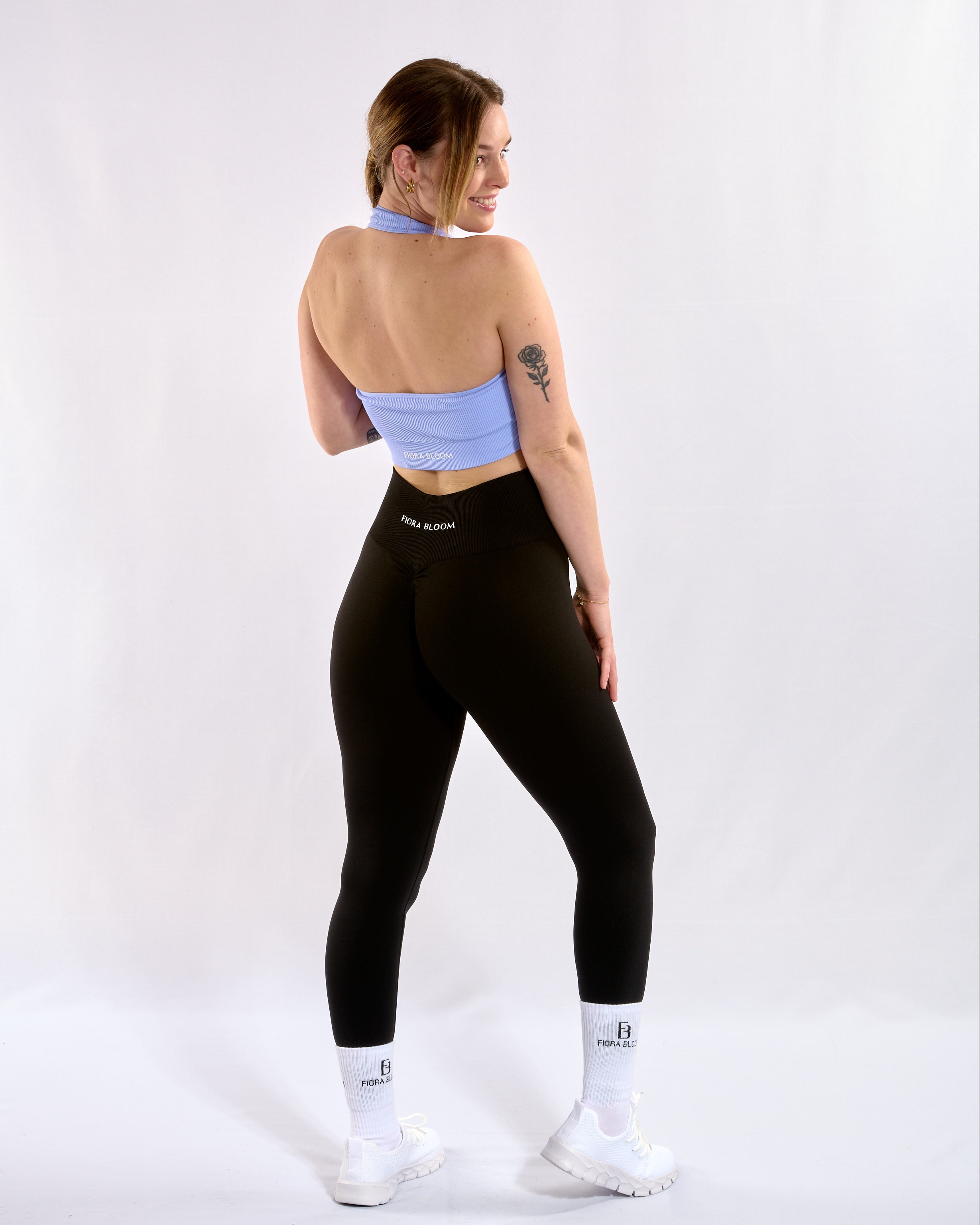 Seamless Ribbed Top Hellblau