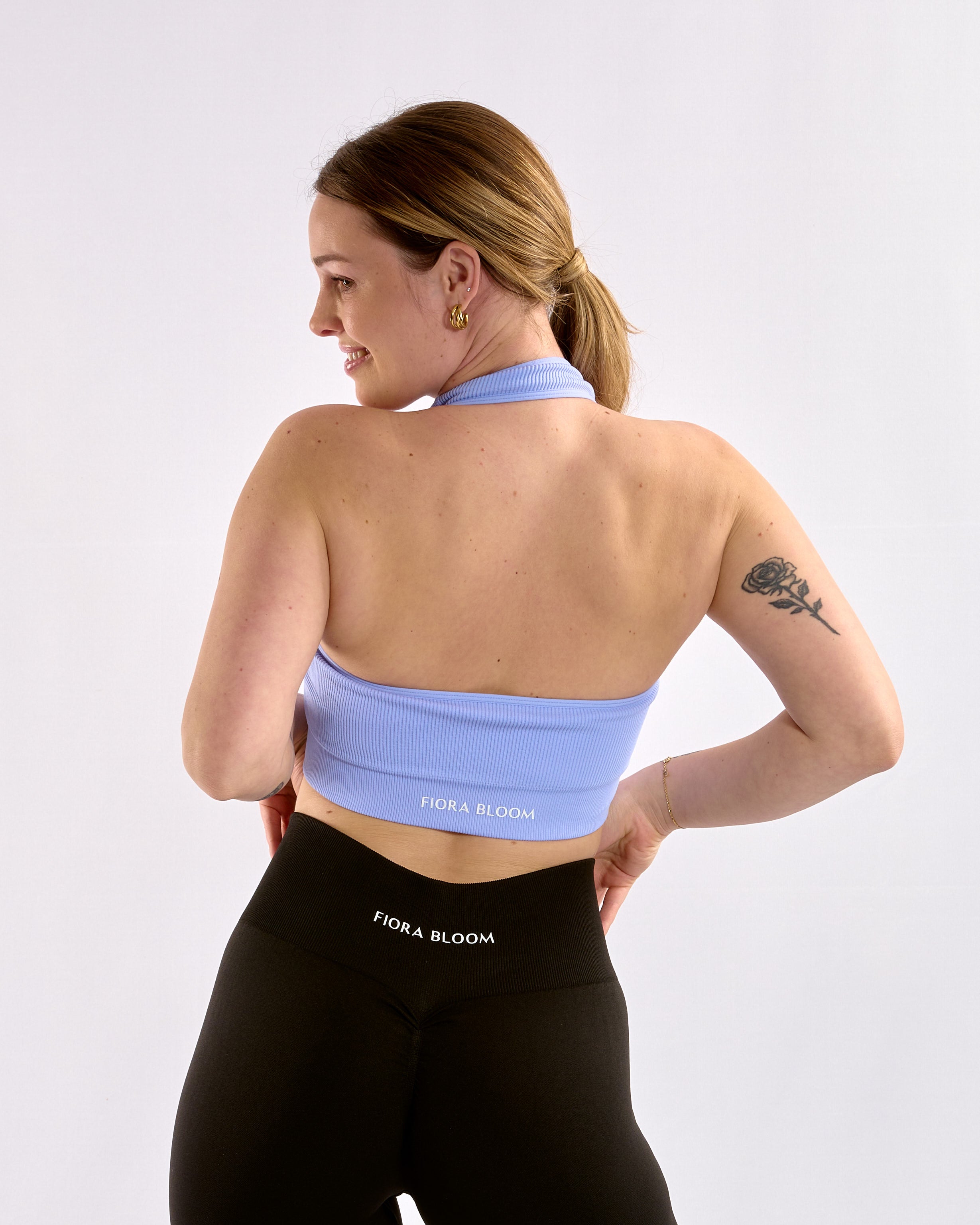 Seamless Ribbed Top Hellblau