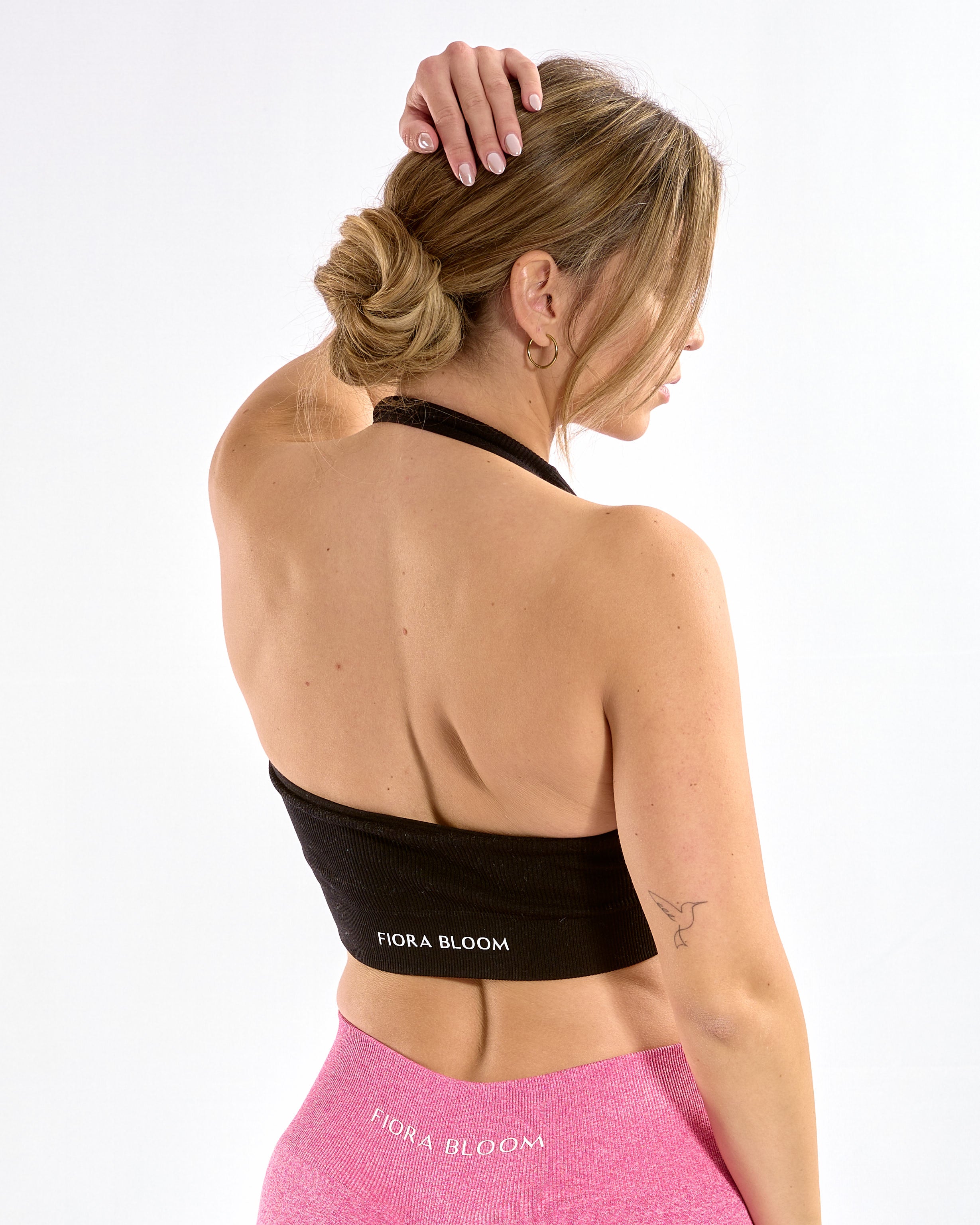 Seamless Ribbed Top Schwarz