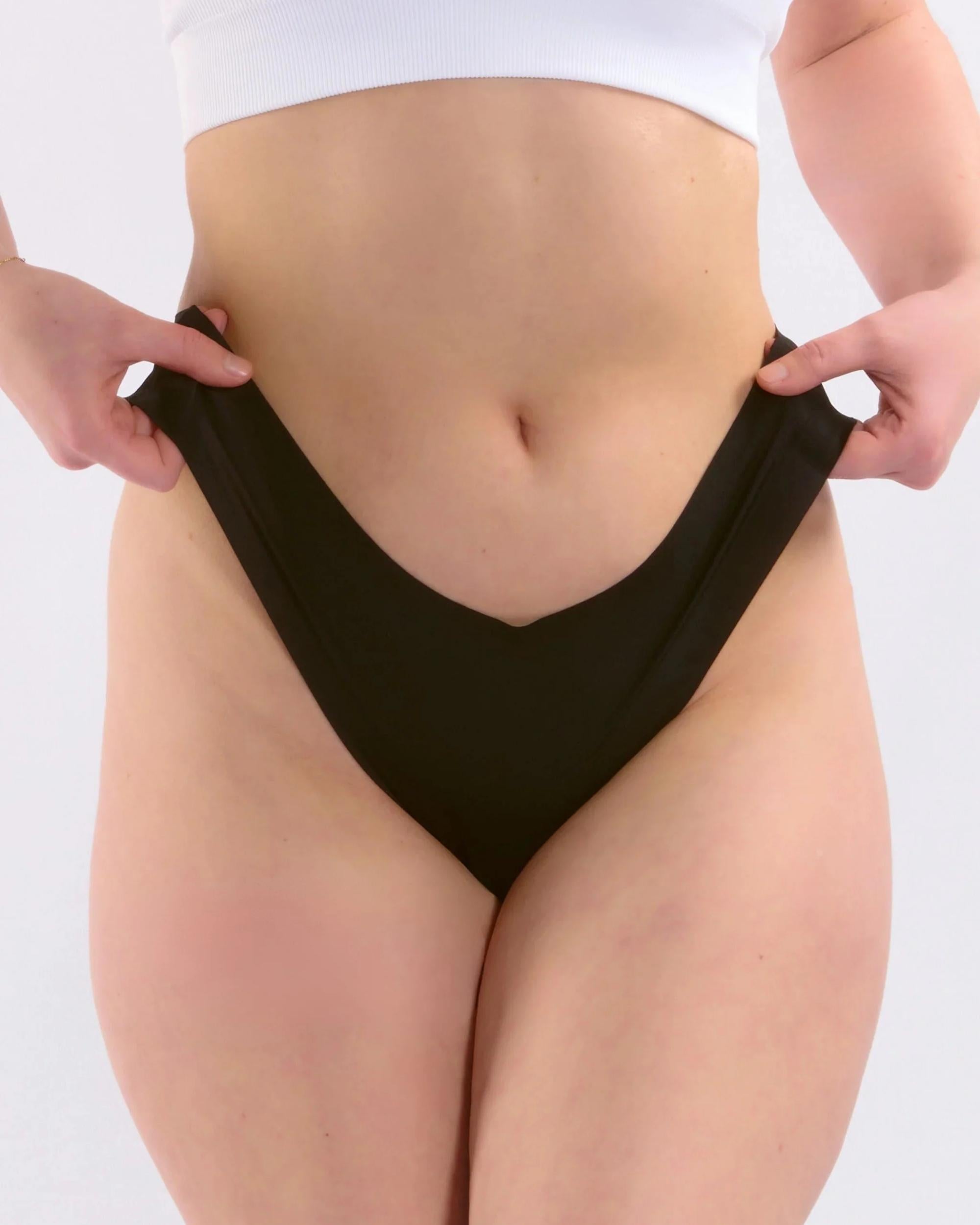 Seamless Tanga Schwarz (2er)